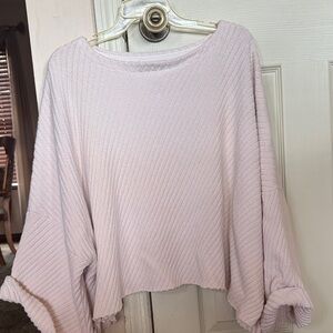 Free People Cream scoop neck sweater